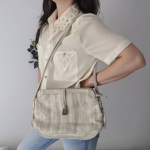 *sold* Vintage grey and gold shoulder bag, retro purse